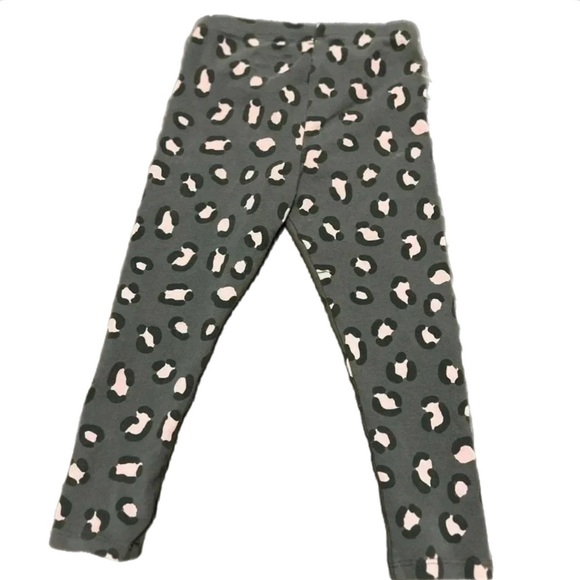 Cat & Jack Toddler Girls Pink And Grey Cheetah Print Leggings. Size 3T - Picture 4 of 4